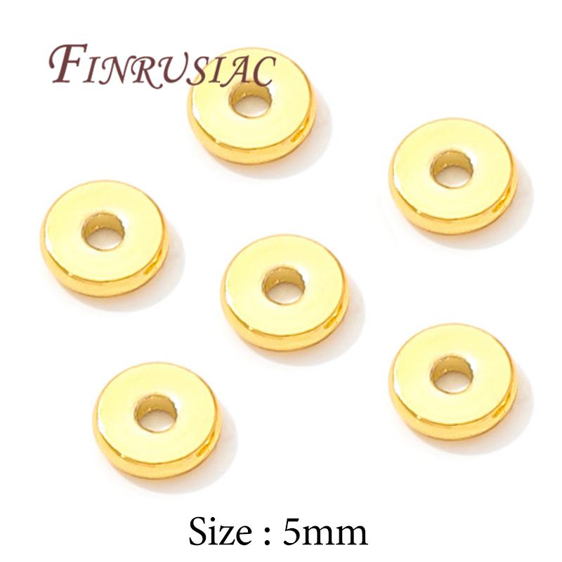 3mm 4mm 5mm 6mm Spacer Beads 18K Real Gold Plated Separators For Beads Accessories For Jewelry,Beads For Bracelets