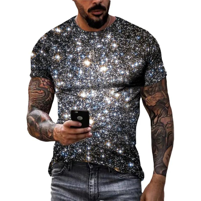 Fashion Unisex Starry Sky Graphic T Shirts Summer Casual Men 3D Printed Streetwear Hip Hop Personality Short Sleeve Tees Tops