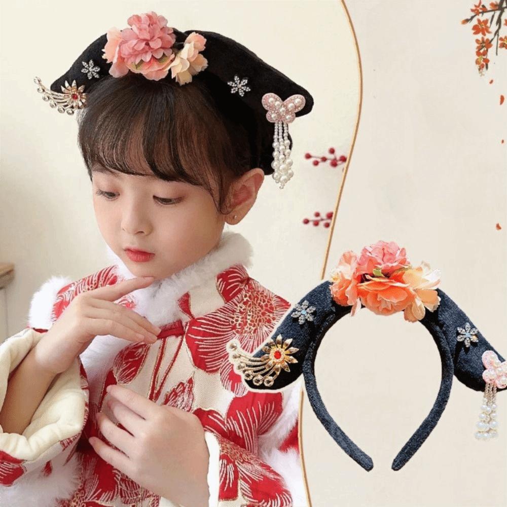 Flower Hanfu Headband Pearl Ancient Style Hair Hoop Classical Chinese Style Headwear  Princess