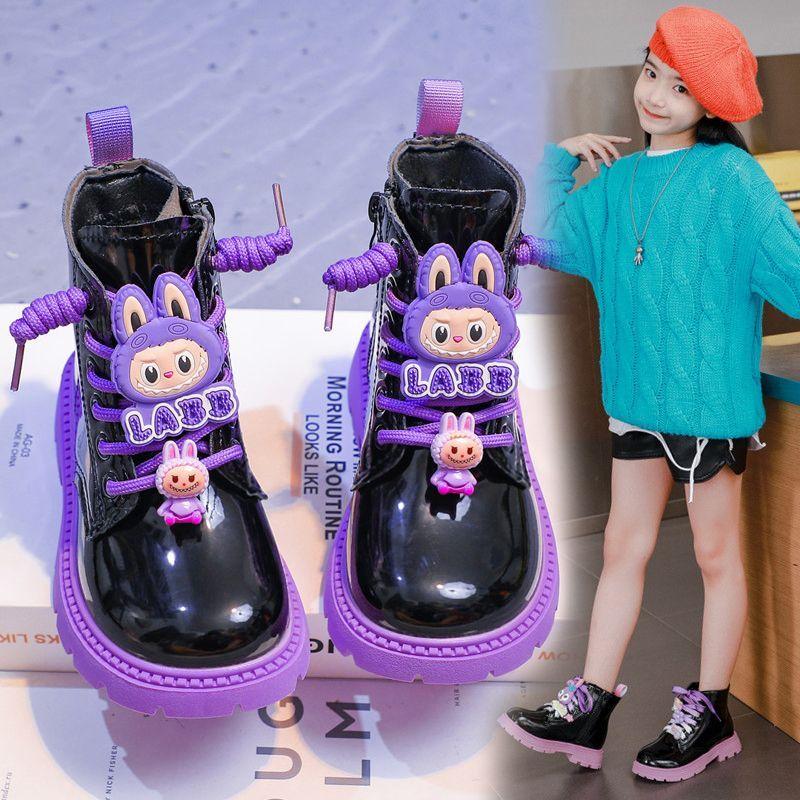 Fashionable and Cute Short Boots for Girls, Autumn and Winter Children's Fleece Boots