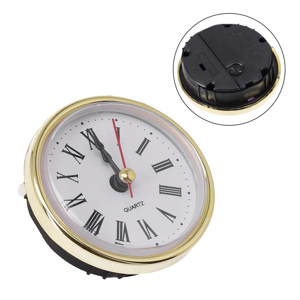 Quartz Clock Insert Movement 65MM Diameter with Roman Numerals Suitable for Clock Repair and DIY Clocks Includes Fixing Ring