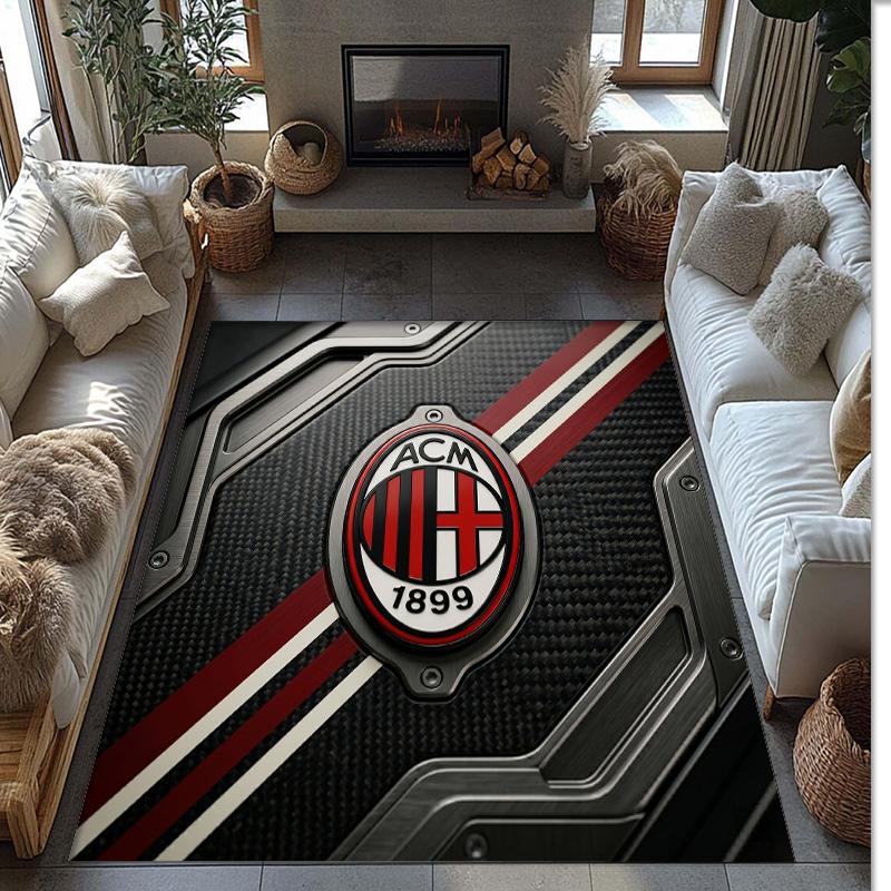 AC Mailand Bedruckter Flanell Teppich Rutschfest Weicher Polyester Boden Teppich Indoor Dekor Matte für Schlafzimmer Wohnzimmer Sofa Spielzimmer Heimdekoration