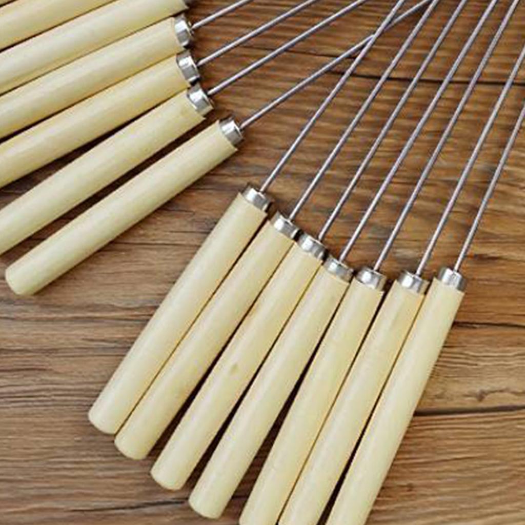 Reusable Stainless Steel BBQ Skewers Lightweight and Portable Grill Kabob Skewers Suitable for Camping  Team-Build