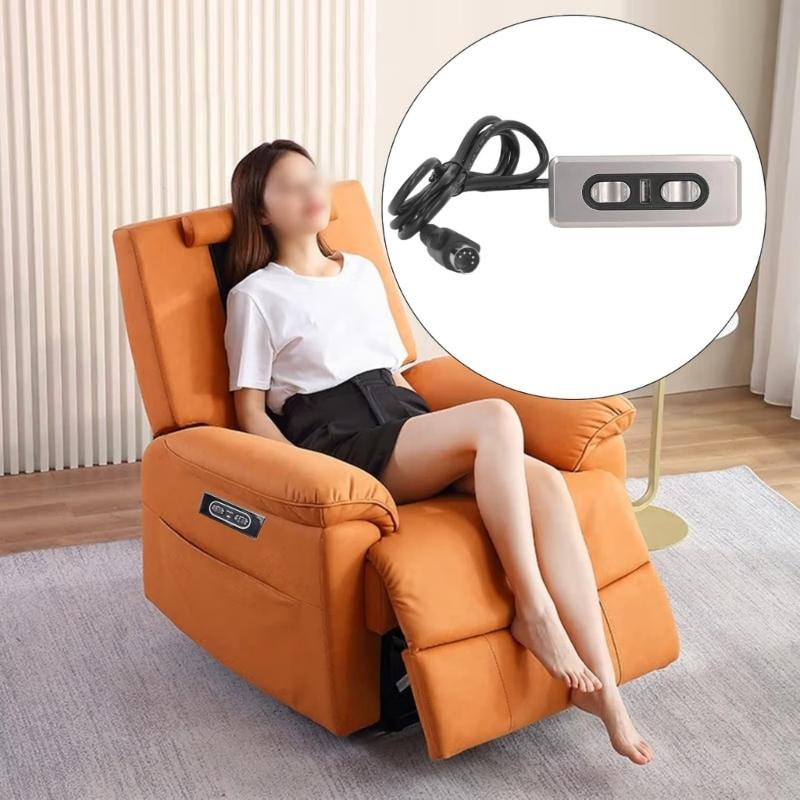 ABS Electric Recliner Switches Double Motor Controllers Silents Operations USB Charging Ergonomic Handheld Designs
