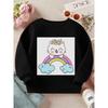 Long Sleeve Crewneck Sweatshirt Featuring a "Kawaii Cat on a Rainbow" Print for Girls And Boys - a Soft