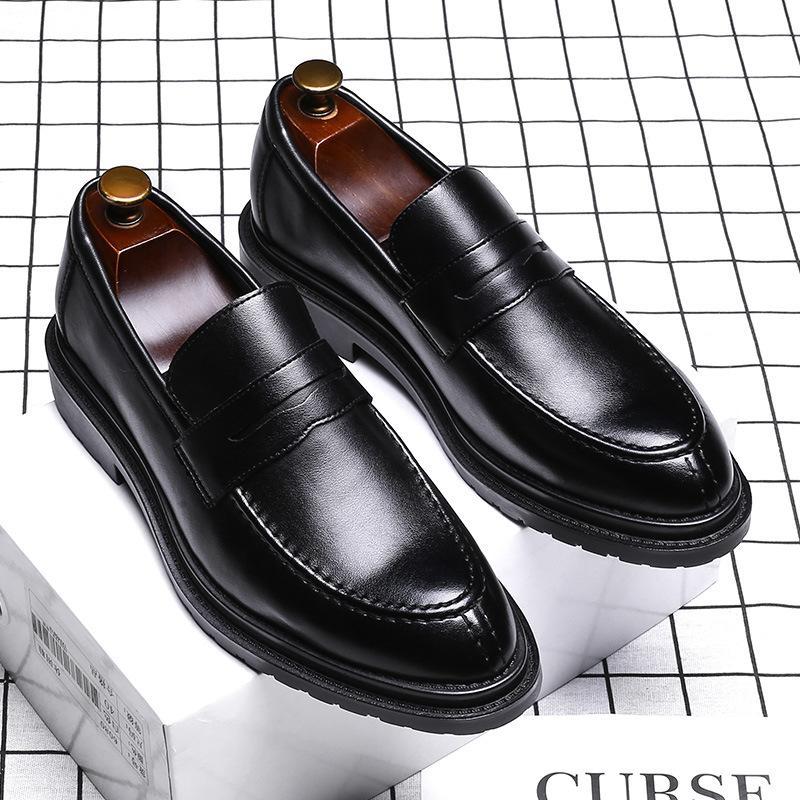 Men'S Business Dress Leather Shoes Men'S Shoes British Foot Shoes One Piece 9715-G