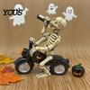 Motorcycle Enthusiast Presents Gothic Skeleton Rider Figurine, Vintage Biker Skull Statue, Figurines Halloween Tabletop Decor Ornament, Gift