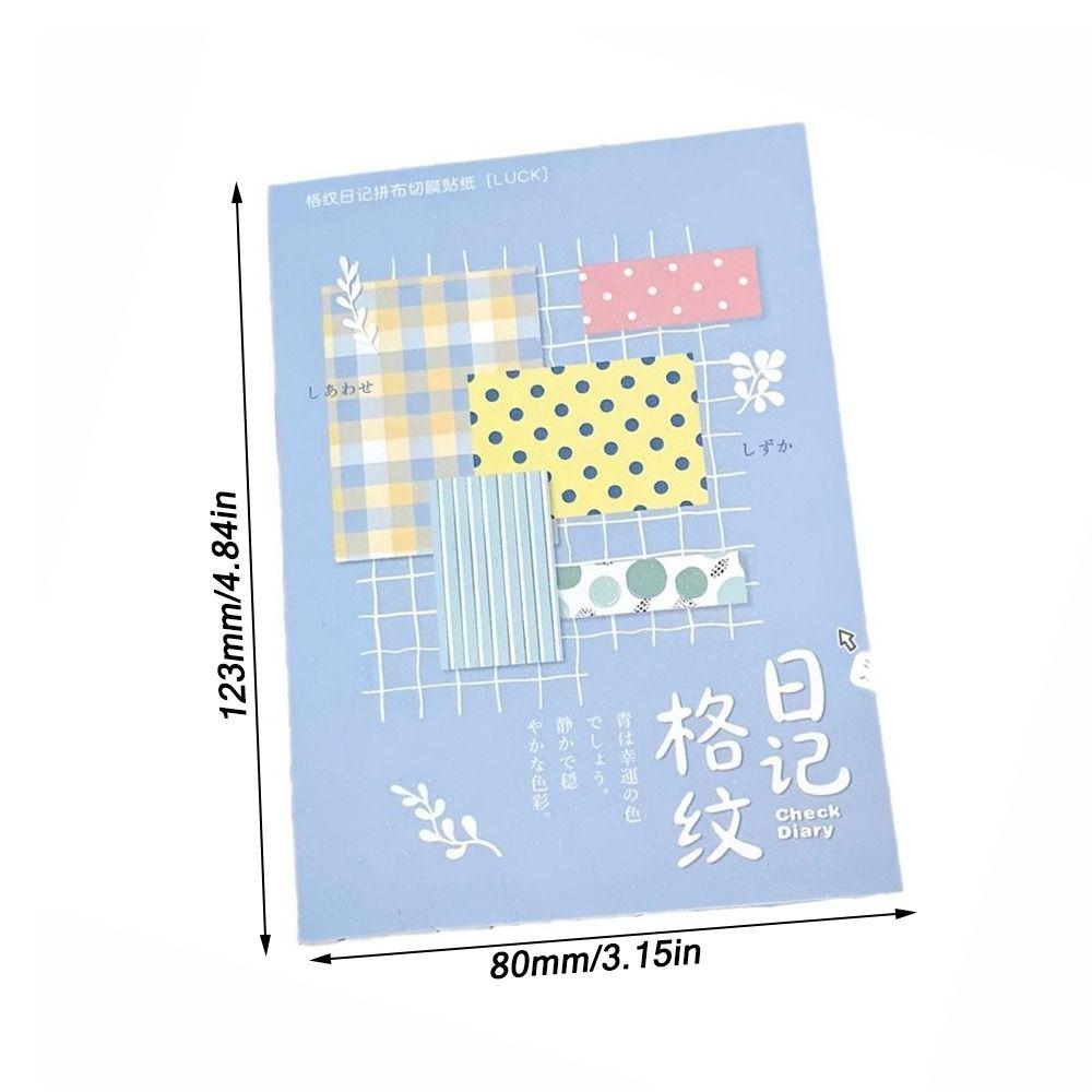 Cut Film Stickers Decorative Sticker Books Vintage Plaid Journal Stickers Japanese Stationery