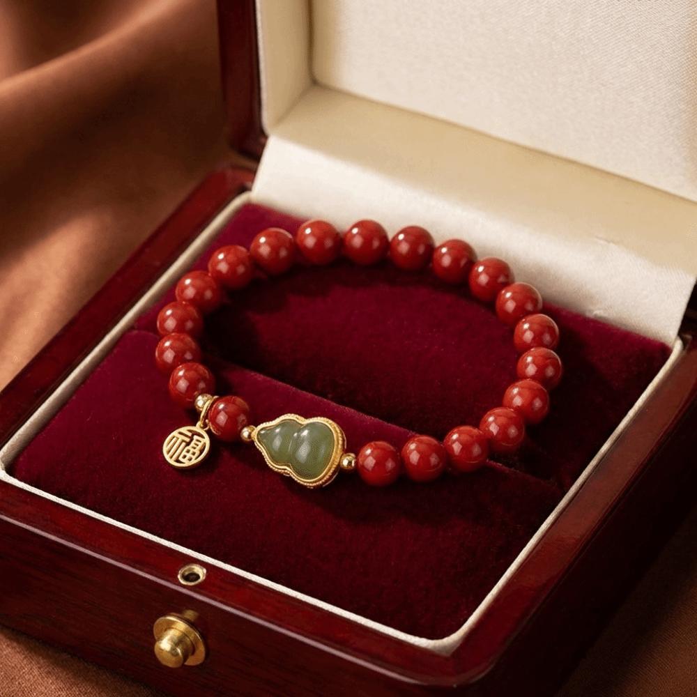 Square Sugar Lotus Hotan Bracelet Apricot Elastic Wristband Hetan Jasper Bracelet  Anniversary