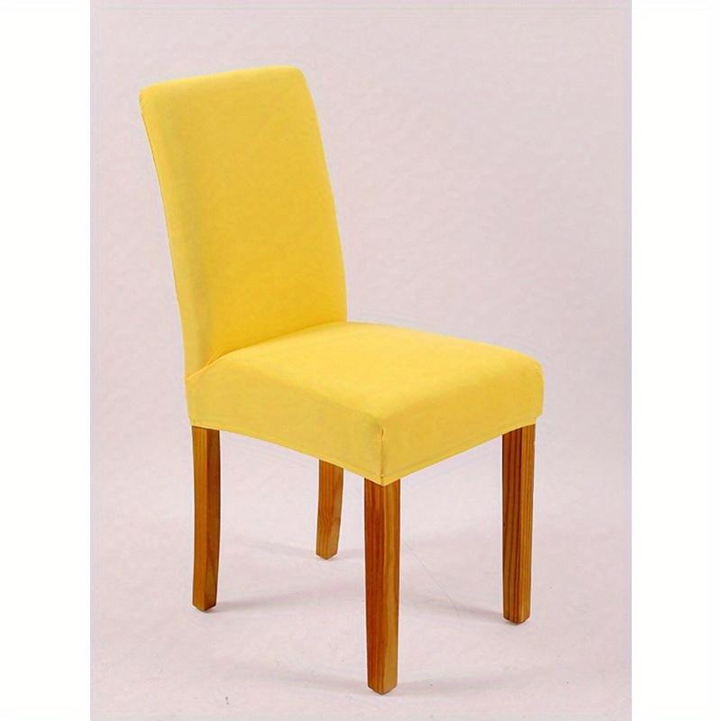 1pc Solid Color Stretchy Dining Chair Slipcover, Minimalist Polyester Dining Chair Cover for Home
