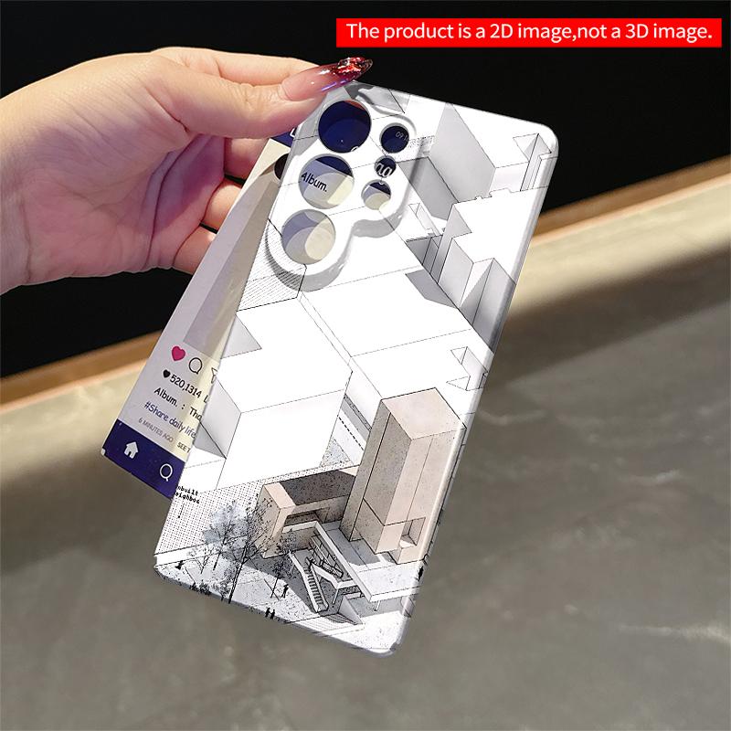 2DFlat Samsung Phone Case Isometric Urban Architecture Phone Case Applicable To Galaxy S22 S23 S24 S25ULTRA S26 A12 A13 A14 A15 A16