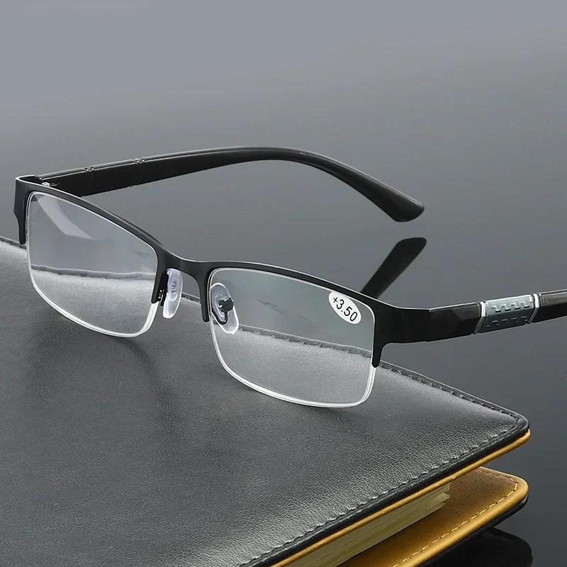 Metal Anti-blue Light Men Business Eyewear Farsighted Reading Glasses Eyeglasses Diopter 0 +0.5+0.75+1.0 To +6.0