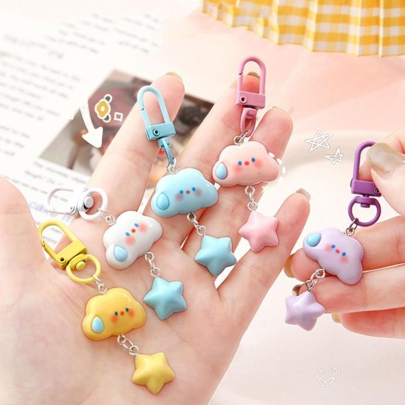 Playful Cloud Keychain for a Whimsical Twist Soft and Durable Key Rings Ornament Hilarious Cloud Key Chain Accessories