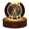 Crystal Ball Night Light Crystal Globe Light 3D Engraved Glowing Crystal Ball Night Light Romantic Ambient Lamp with Wooden Base
