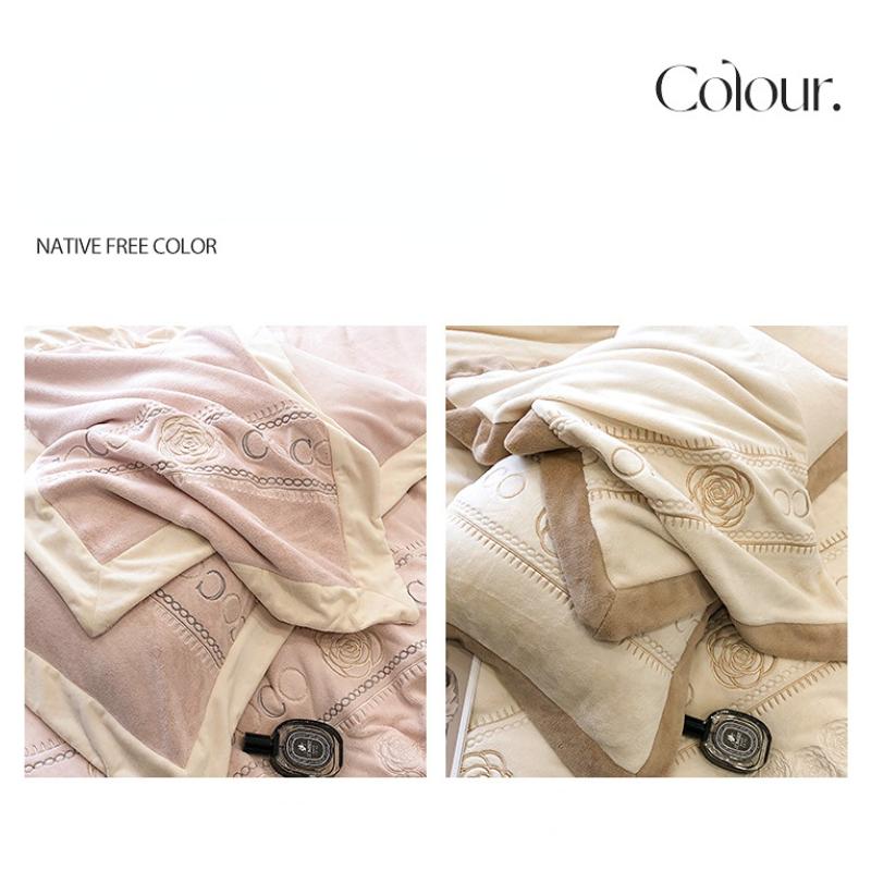 Kategoria zimowa A Mąka Mleczna Zestaw czterech sztuk Wysokiej klasy dwustronna mąka zagęszczony kołnierz Coral Mąka Kołdra Okładka