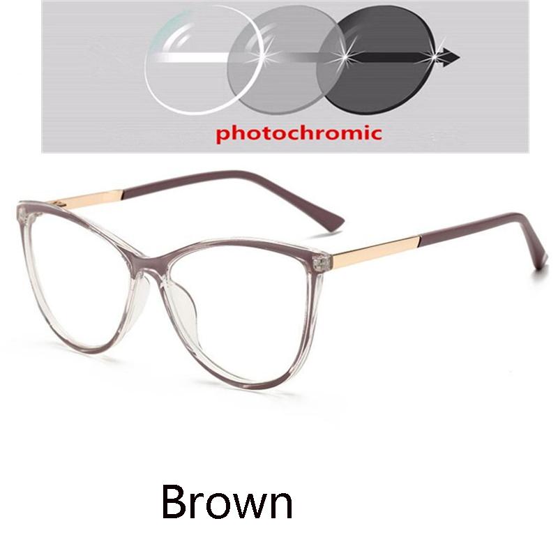 Blu-ray Blocking Cat Eye Nearsighted Eyeglasses Fashion PC Oval Prescription Spectacle 0 to -6.0 for Women Men