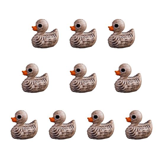 Small Gothic Collectibles Mini Skeleton Duck Figurines, Halloween Tiny Resin Figures, Spooky Table Decorations Miniature Bone Statue for Graveyard
