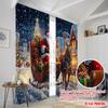 2pcs,2D Plane Printing Print Curtains Santa Claus Snowmobile (3) Polyester Woven (without Rod) All Seasons for Living Room,