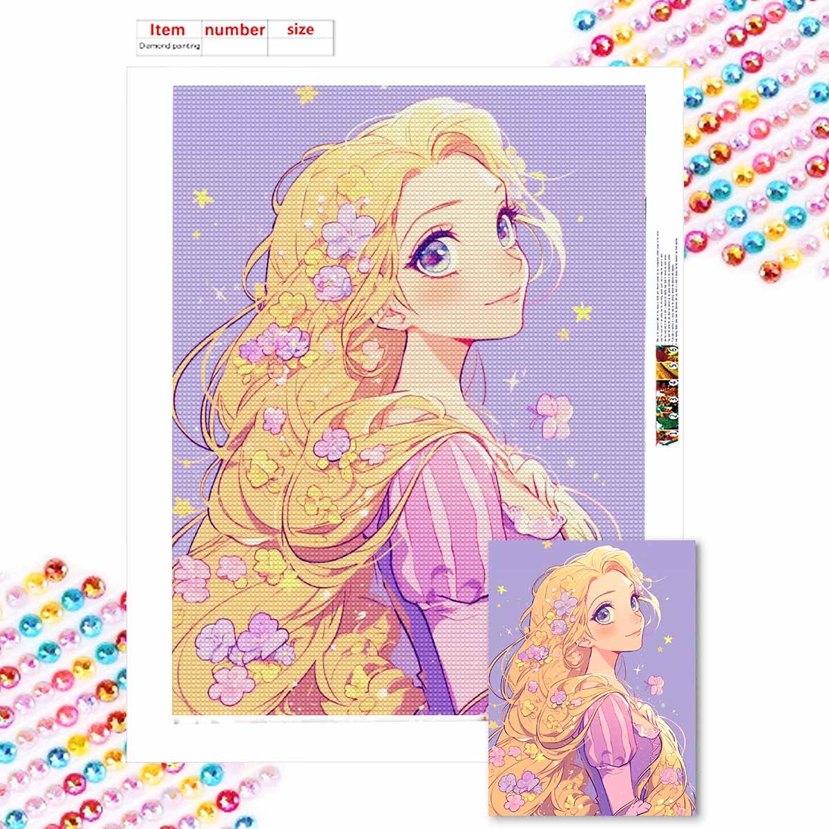 

DIY Diamond Painting Princess Sleeping Beauty Cross Stitch Kit Mosaic Art Diamond Painting Full Circle Diamond Home Decoration Round 20x30cm