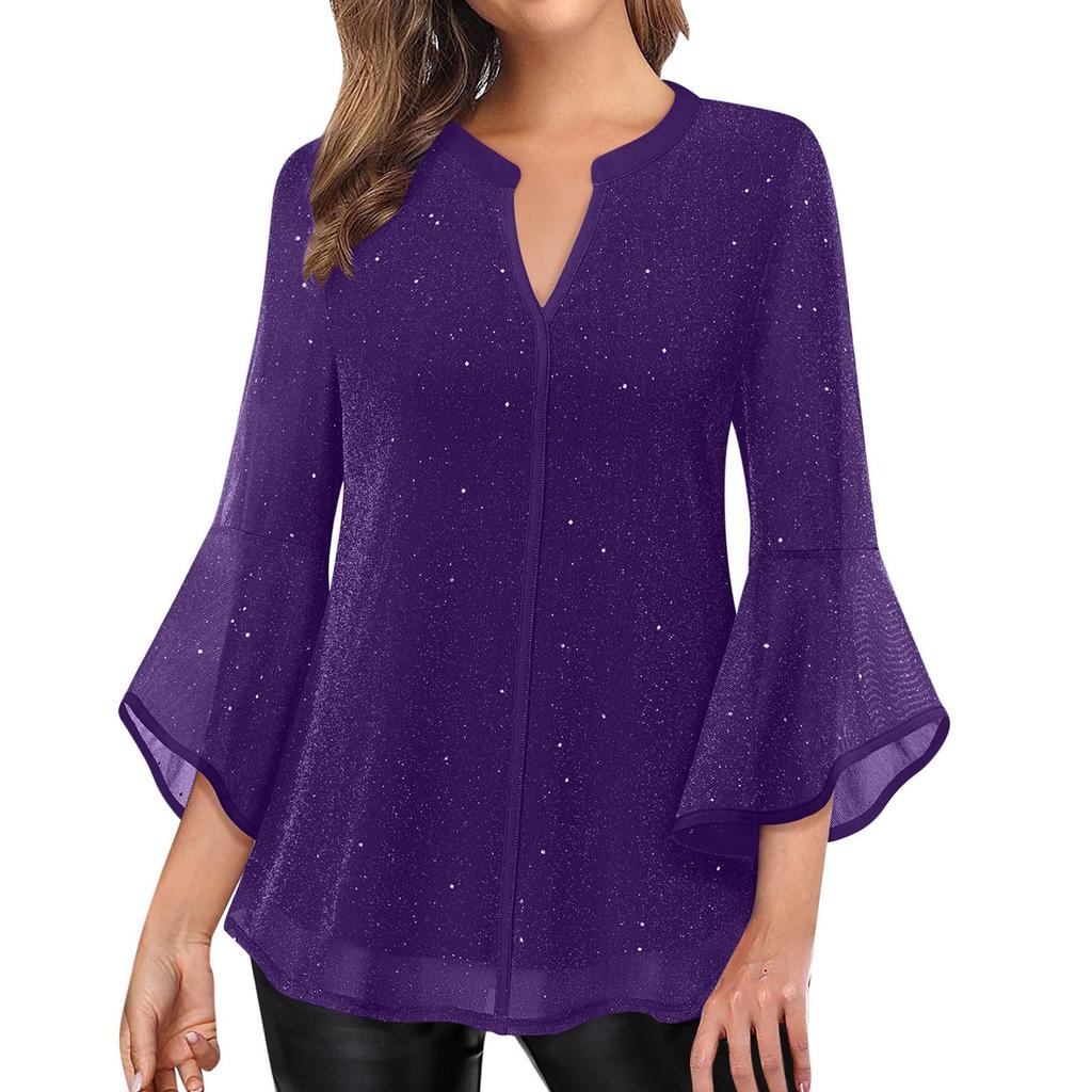 Womens 3/4 Long Sleeve Shirts Tunic Tops Oversized Tshirts Loose Fit Fall Fashion Tops Clothes