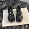 Fashion casual versatile platform Mary Jane shoes autumn and winter British style women's small leather shoes thick heel high heel loafers