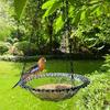 Heavy-Duty Outdoor Bird Bath Water Feeder with Rust-Proof Black Chains Hanging Bird Bath Hummingbird Feeder