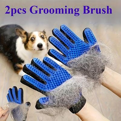 2pcs Pet Grooming Glove Brush for Cats and Dogs - 2-in-1 Hair Removal Glove Massage and Hair Removal Functions Pet Dog Products