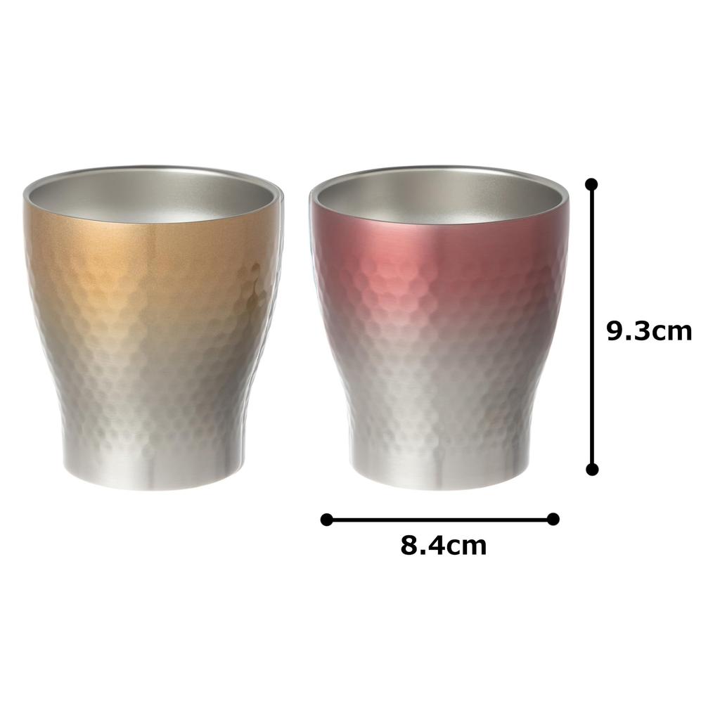 Maebata Luxe Pair of Rock Gradient Gold 62432 Cups, & Pink, 290ml,