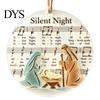 Home Garden Window Decoration Sea Glass Christmas Hymn Ornaments, Handmade Music Sheet Nativity Hanging Decoration, Traditional Tree Baubles