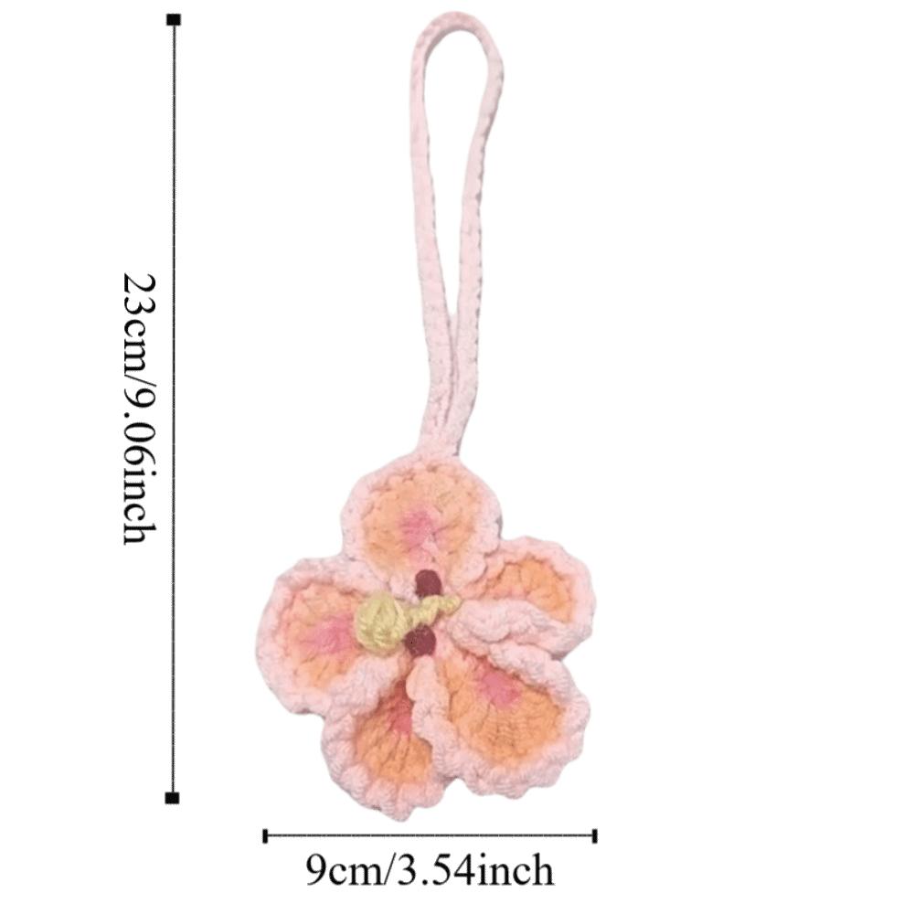 Polyester Car Pendant Crochet Design Hibiscus Crocheted Decoration Crochet Flowers  Home Decor