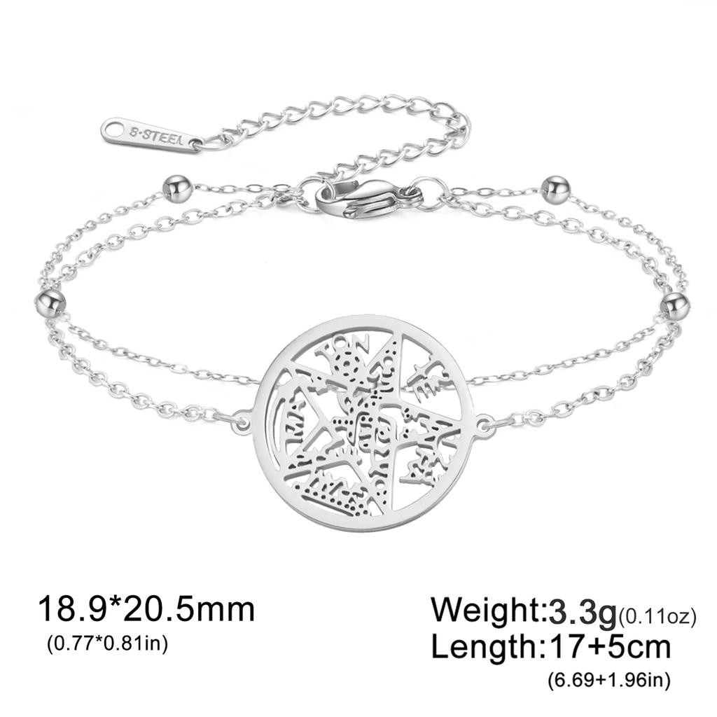  Wicca Witch Knot Bracelet Stainless Steel God Name Tetragrammaton Pentagram Bracelet Solomon Amulet Jewelry Wholesale