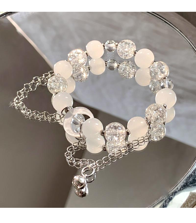 Fashion White Moonstone Natural Stone Beaded Moon Bracelet for Women Butterfly Wedding Bracelet Bohemian Jewelry Adjustable Gift