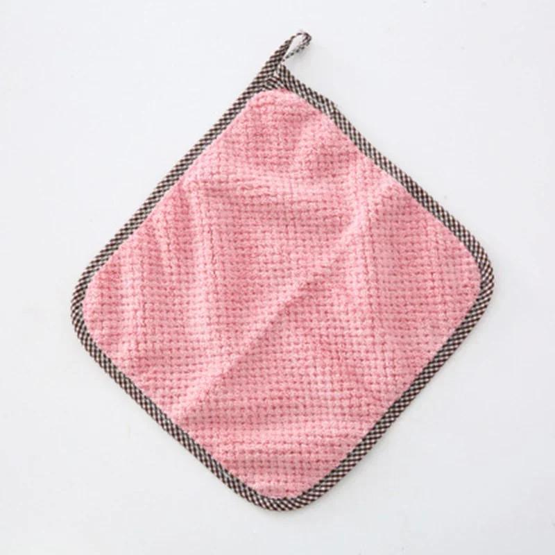 Four Colours Hanging Coral Fleece Hand Towel Special For Microfiber Water Absorption Cleaning Towels Nonstick Oil Fast Drying