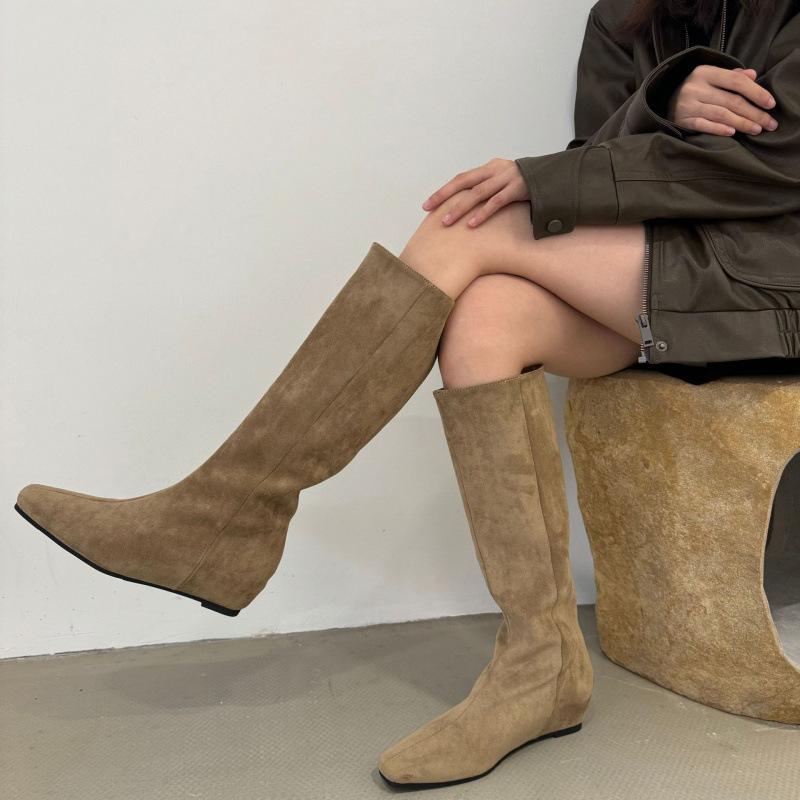 Inner heightening stack long tube knight boots children 2025 new summer French tall tube women's western cowboy boots
