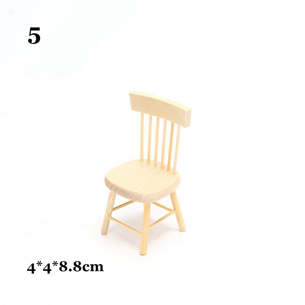 1/12 Dollhouse Accessories Table Furniture Toys Wooden Table Simulation Chair Doll House Decoration