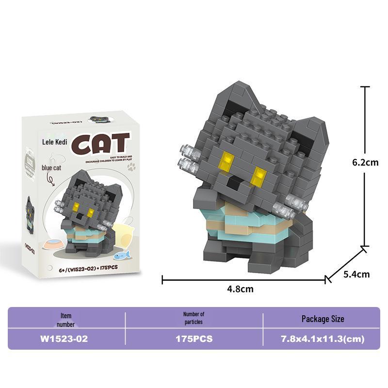 Lele Brothers Micro-Particle Building Blocks Orange Cat Model - Compatible with Lego Educational Toy for Kids