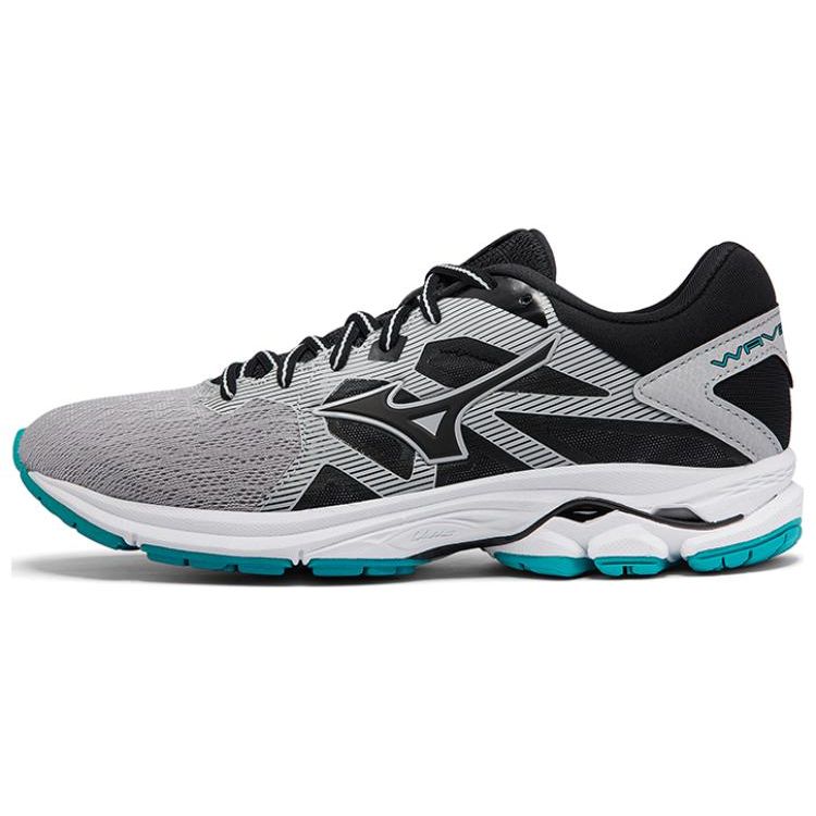 Mizuno Round Toe Lace-Up Non-Slip Durable Low-Top Running Shoes Women sneaker Gray Black J1GD191010