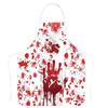 Halloween Fake Blood Apron with Handprints Oil Resistant Costume Party Stage Prop Apron