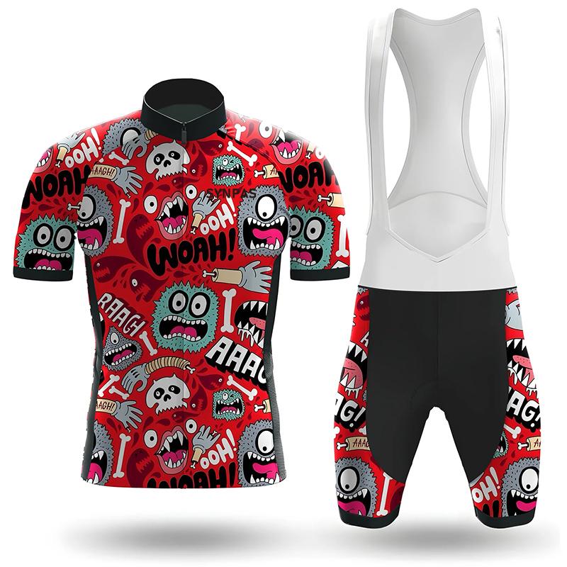 Completo da Ciclismo da Uomo Set Manica Corta Estate Protezione Solare Maglia Sportiva da Ciclismo Asciugatura Rapida Maglia da Ciclismo Salopette da Ciclismo