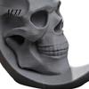 Niche Art Pieces 3D Printed Skull Moon Figurine, Gothic Crescent and Home Accessories Sculpture, Vintage Desktop Statue for Halloween Desk Bookshelf
