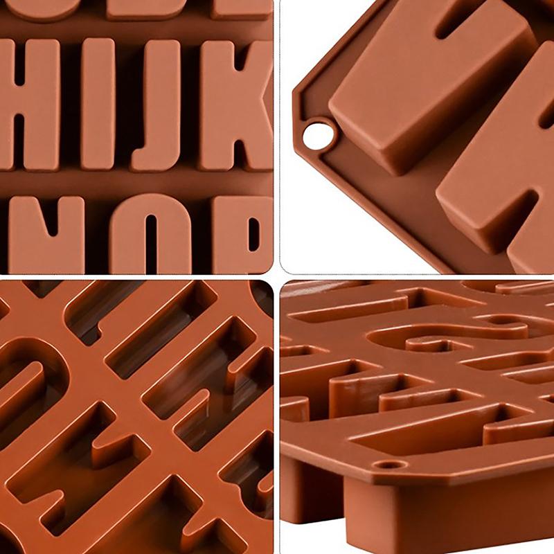 1Pcs Silica Gel 26 Capital Letters Cake Mold 26 Hole Letters Chocolate Mold Diy Large Letters Rectangle