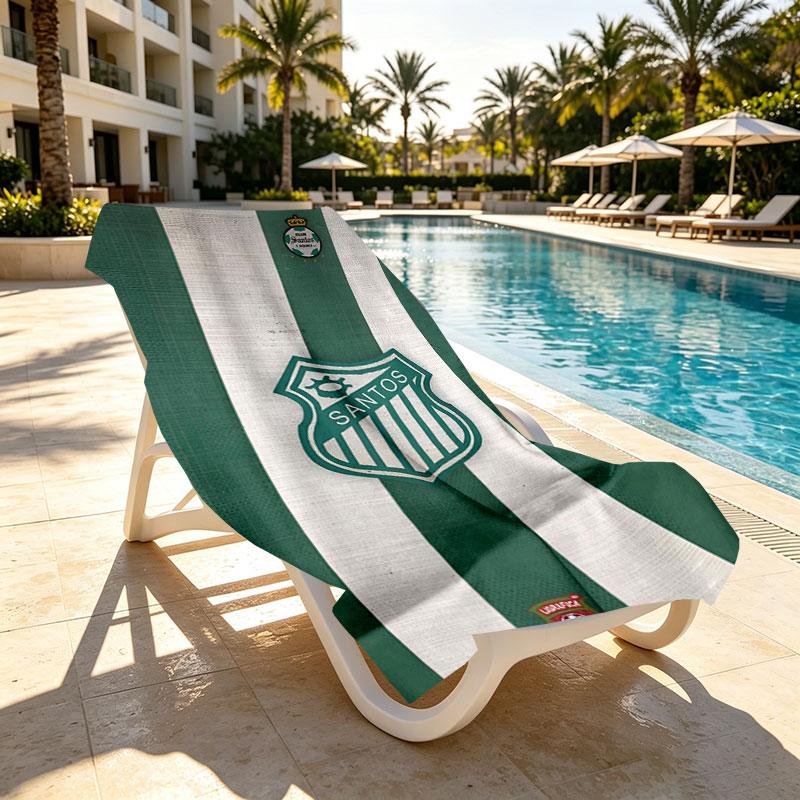 Club Santos Laguna Print Beach Towel Design, Soft, Lightweight. for Home Bathroom, Spa, Pool, Yoga, Surfing, Camping, Gift for Family, Friend