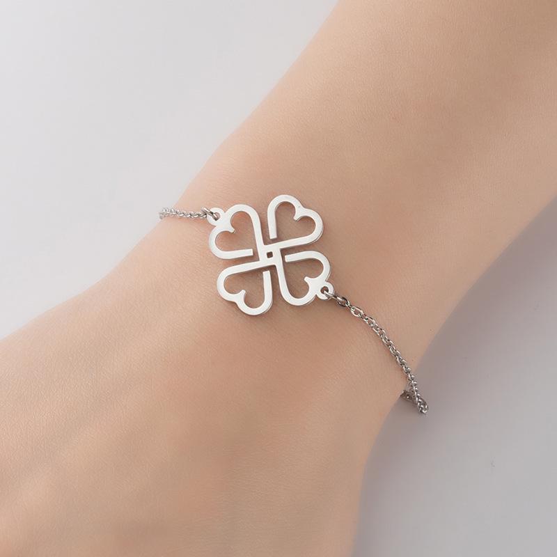 Stainless Steel Heart Pendant Bracelet - Mother s Day Gift