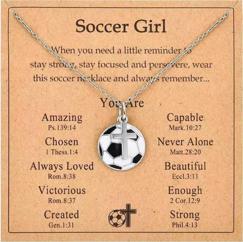 

Sporty Crosses Pendant Necklace For Baseball Football Softball Tennis Fans With Adjustable Chain Lightweight Copper Jewelry