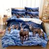 3pcs Deer Duvet Cover Set - Soft, Comfortable, Breathable 3D Print Wild Animal Bedding with 1 Duvet Cover and 2 Pillowcases