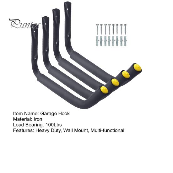 1/2/4 Stuks Heavy Duty Garagehaak 100 lbs Wandmontage Metalen Gereedschapshanger Kajaks Fiets Ladder Tuin Elektrisch Gereedschap Organizer Hangend Opbergrek