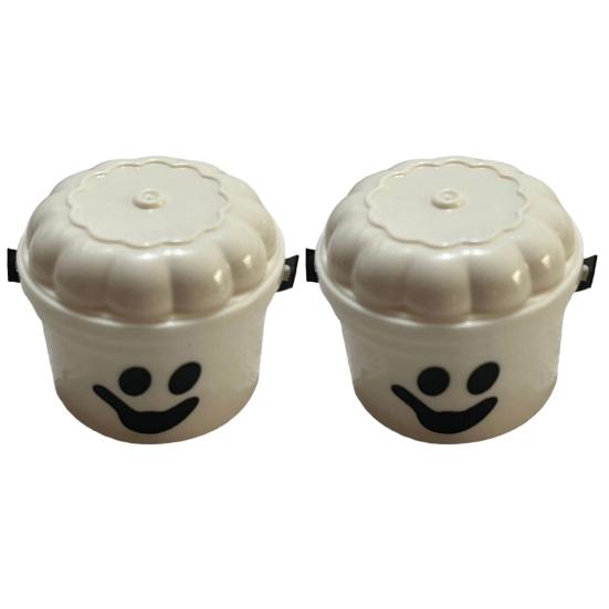 2 Pcs Halloween Boo Buckets Plastic Pumpkin Pails with Handle Portable Small Candy Bowls for Kids Trick or Treat Halloween Party Favors