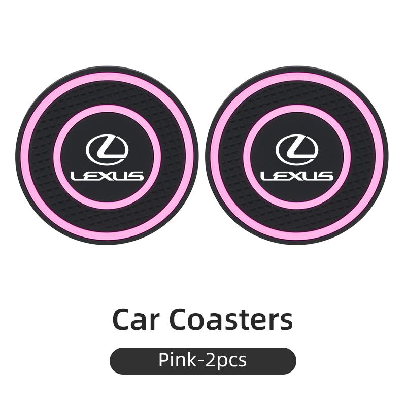 WDM2 2026 Hot Interior Stickers 2pcs Car Cup Holder Non-Slip Cup Coaster Silicone Pad Mat Auto Accessories For Lexus CT ES GS NX IS25