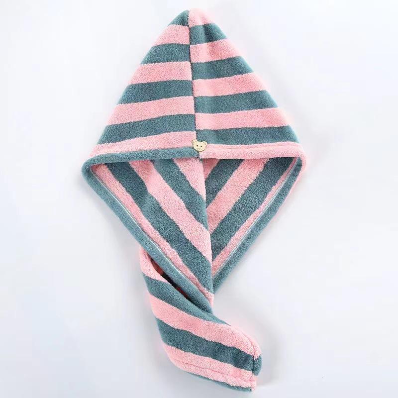 Wide-Brim Quick-Dry Hair Towel Hat: Water-Absorbing, Thickened Head Wrap for Bath & Face Washing.