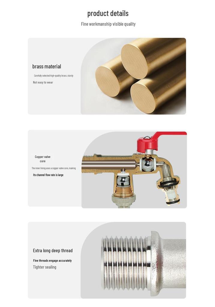 Outdoor Anti-Freeze Double Outlet Copper Faucet for Garden